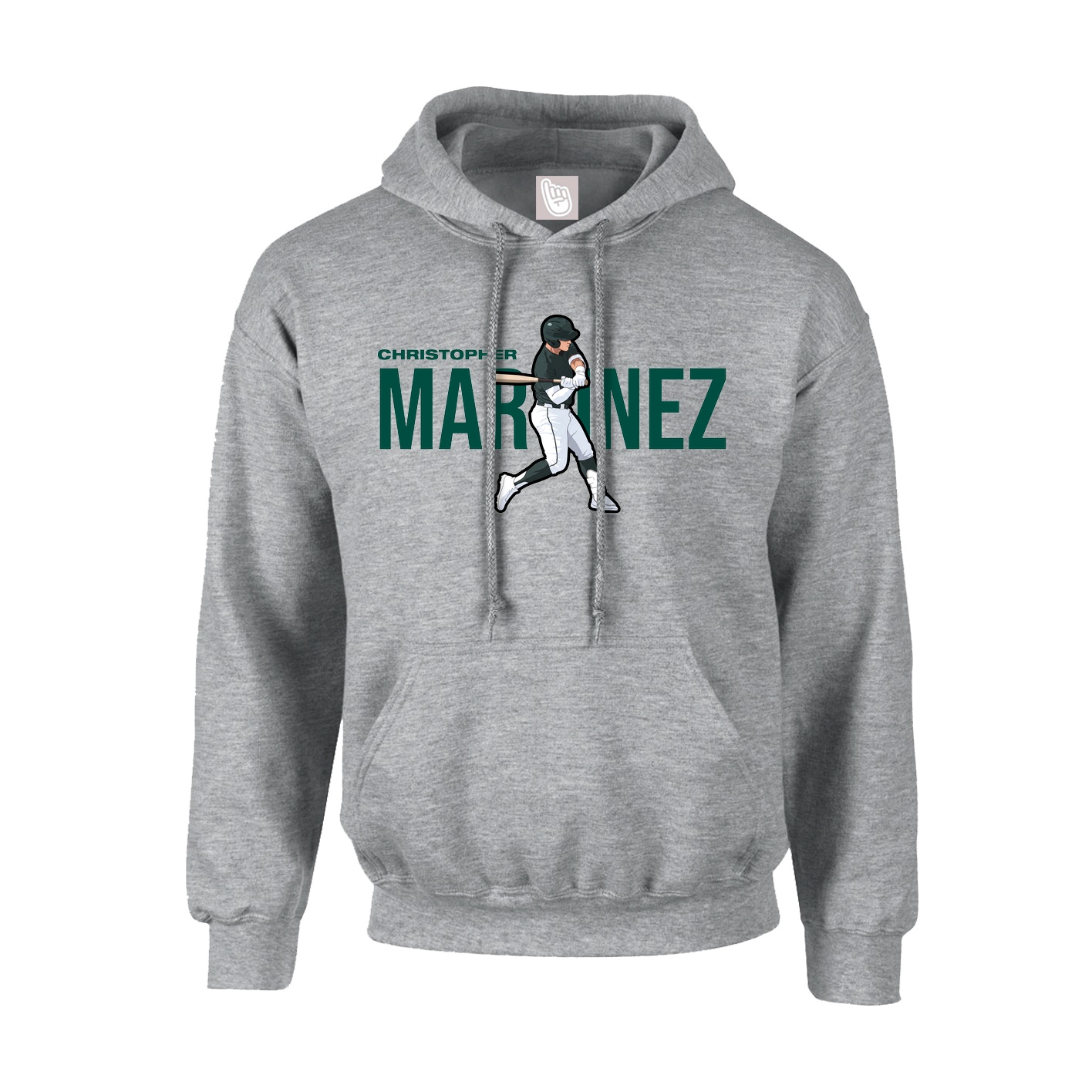 Hoodie — Player Name in Grey