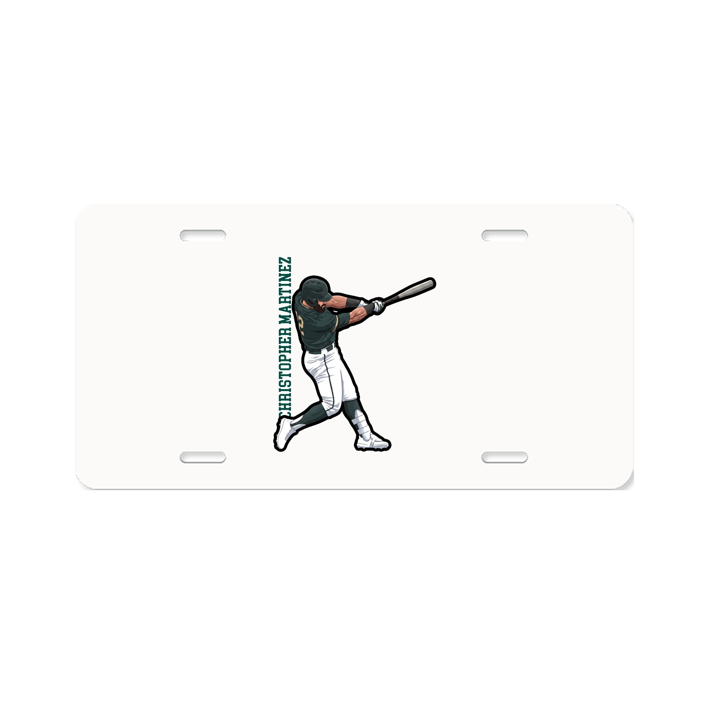 License Plate — Name Vertical in Classic