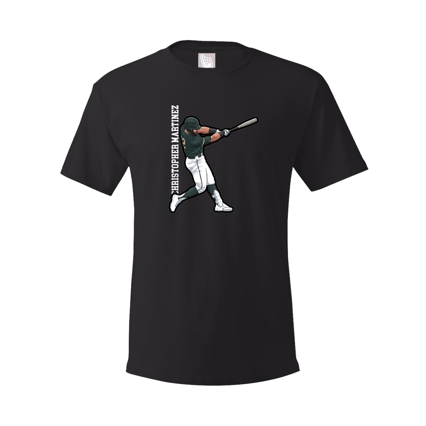 Youth Tee — Name Vertical in Black