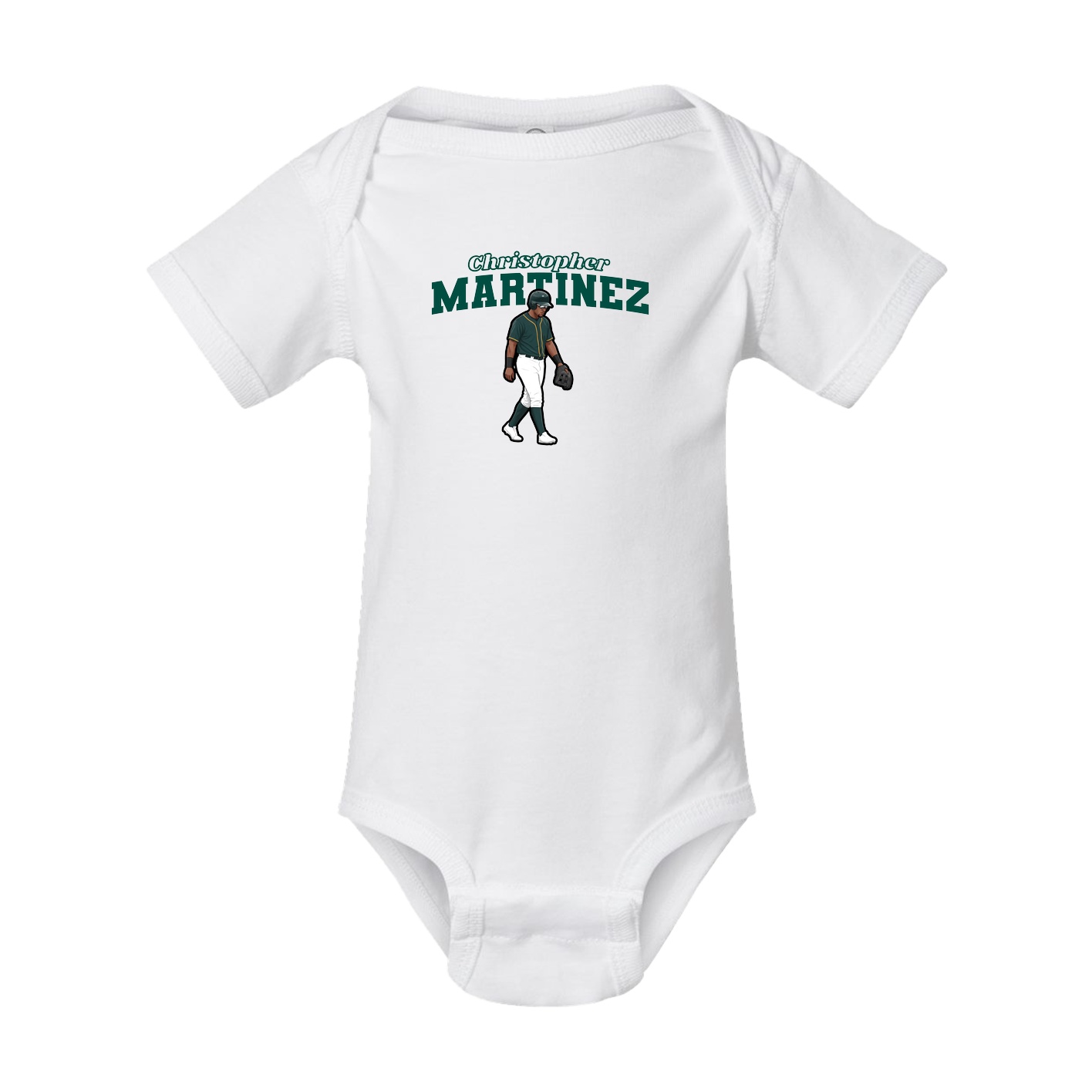 Baby Onesie — Name Arch in White