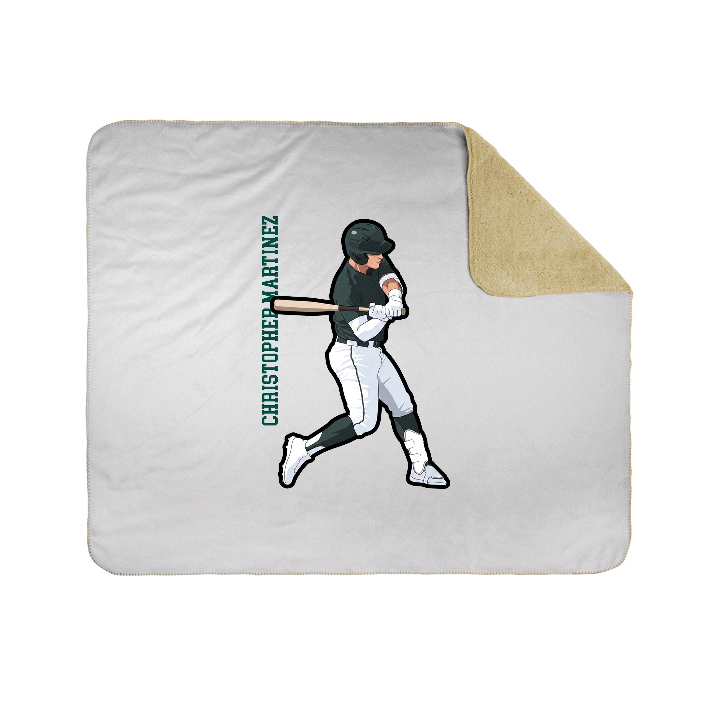 Throw Blanket — Name Vertical in White