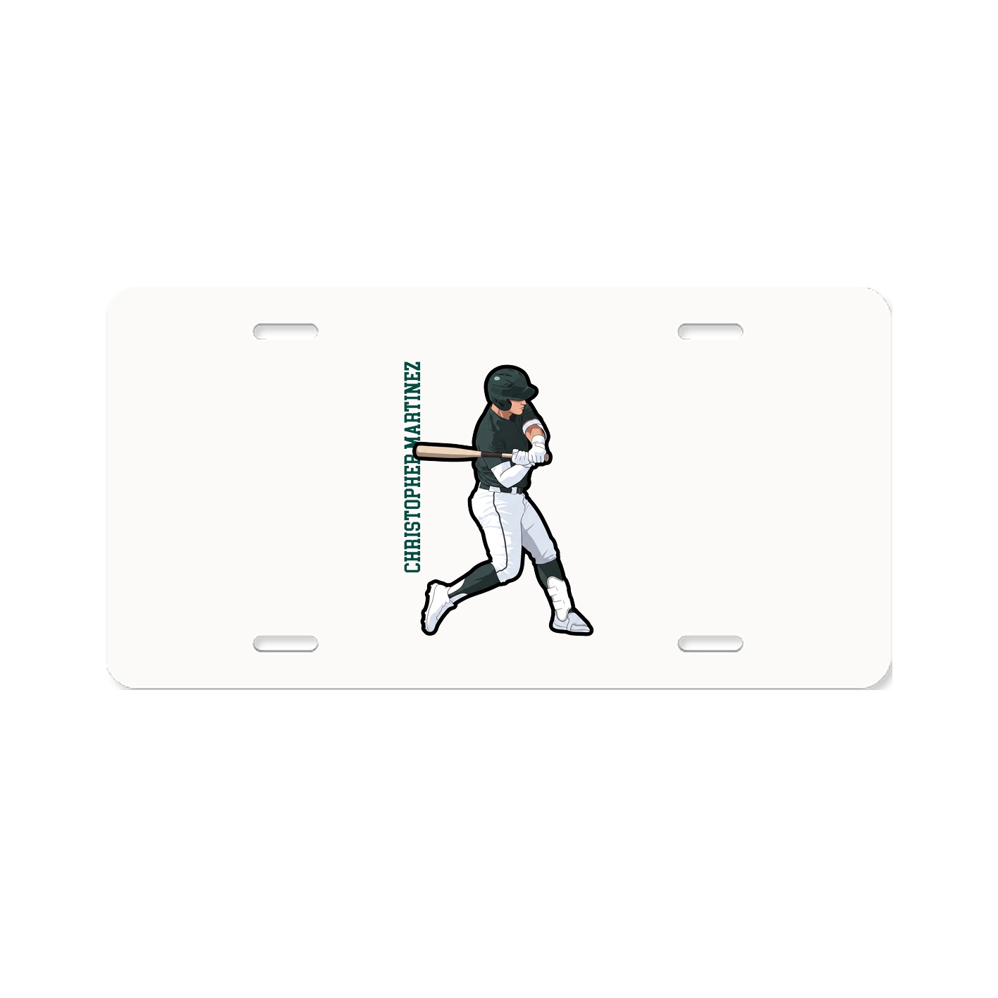 License Plate — Name Vertical in Classic