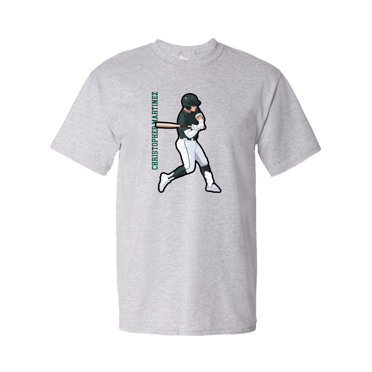 Tee — Name Vertical in Grey