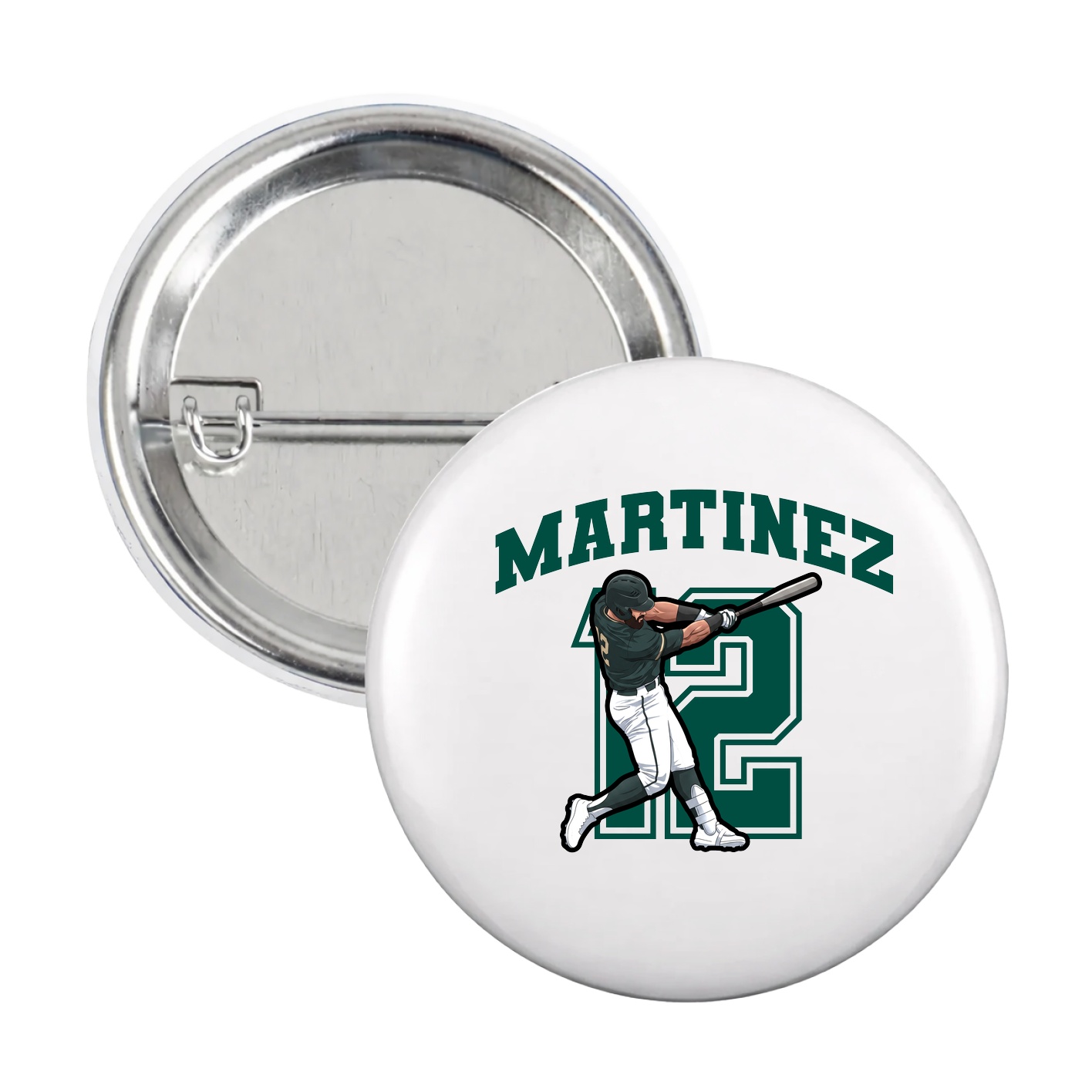 Game Day Button — Number in White