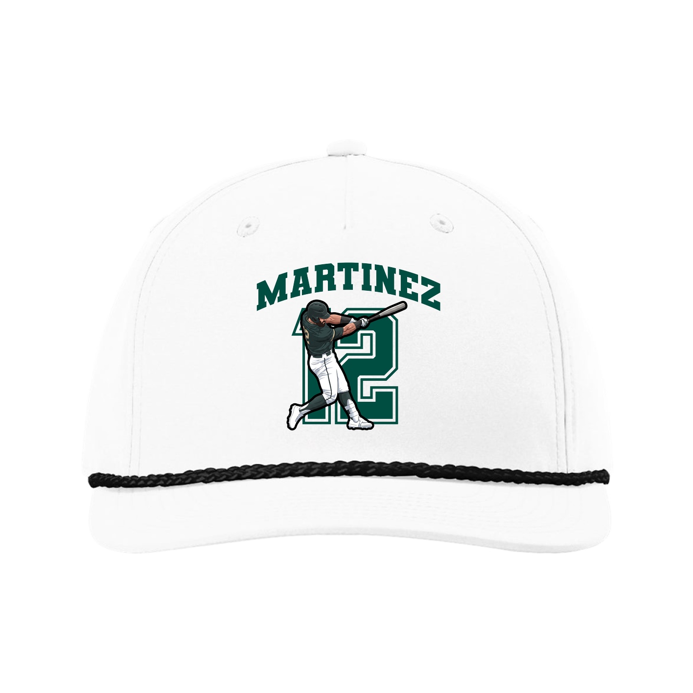 Five-Panel Classic Rope Cap — Number in White