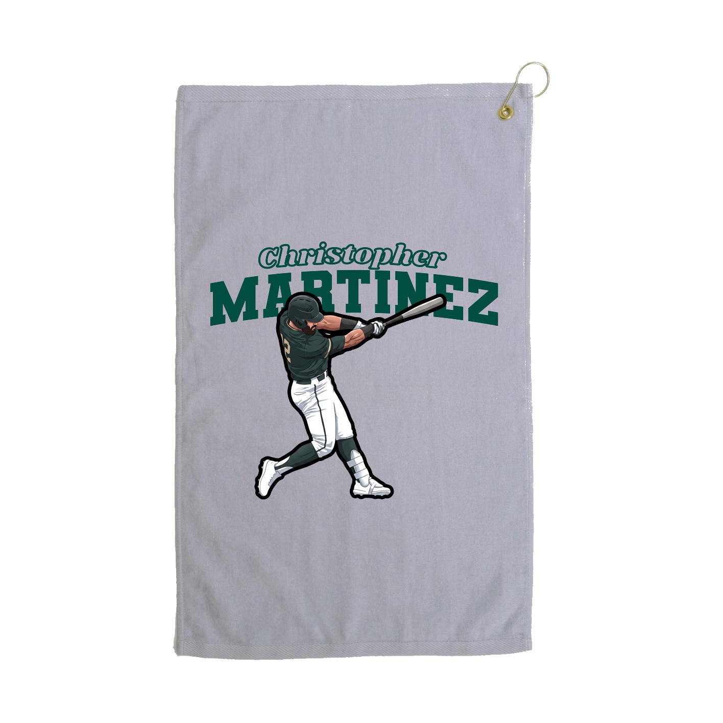 Golf Towel — Name Arch in Grey