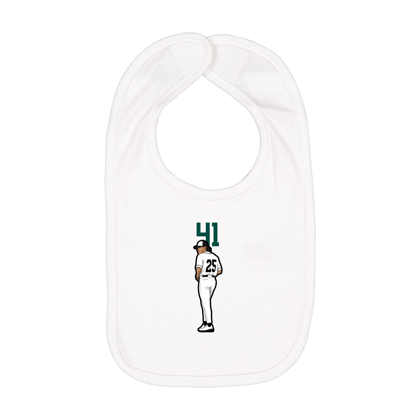 Infant Bib — Number Top in White