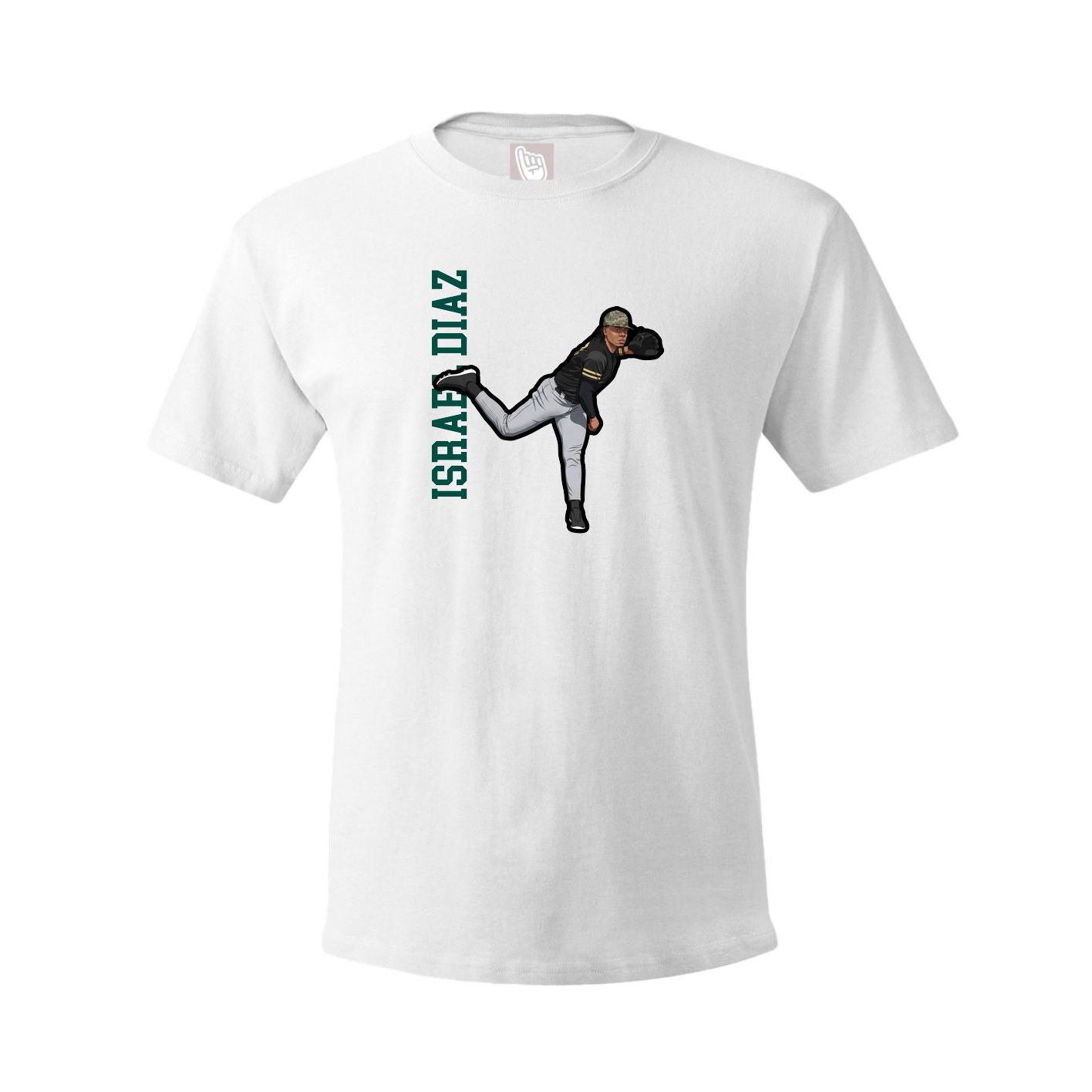 Tee — Name Vertical in White