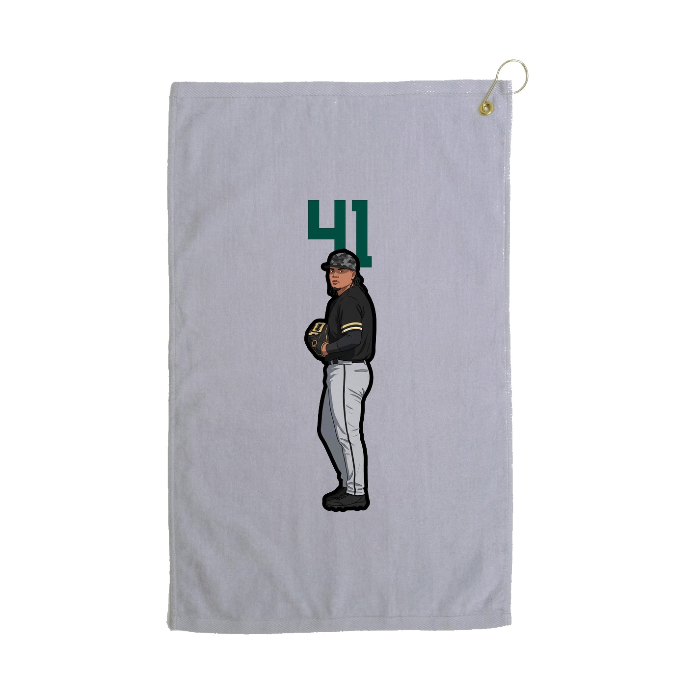 Golf Towel — Number Top in Grey