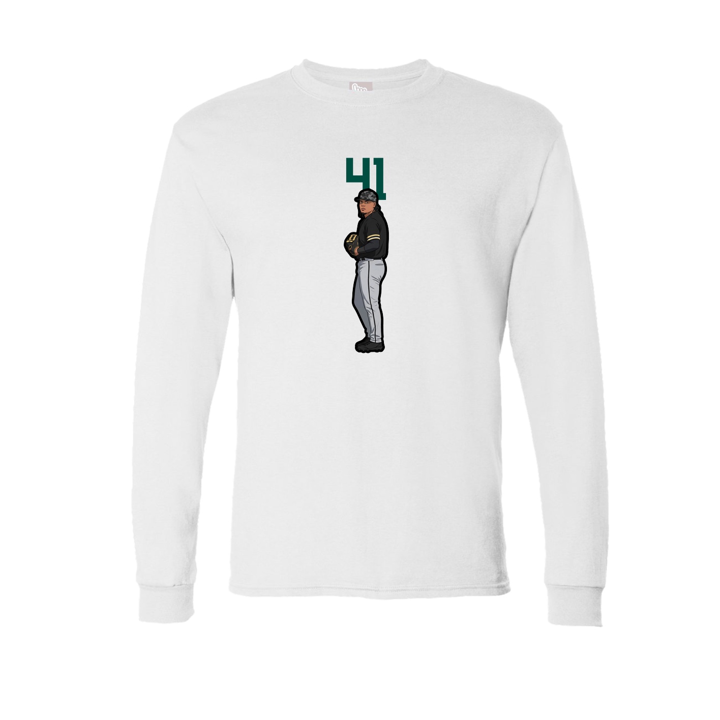 Long Sleeve Tee — Number Top in White