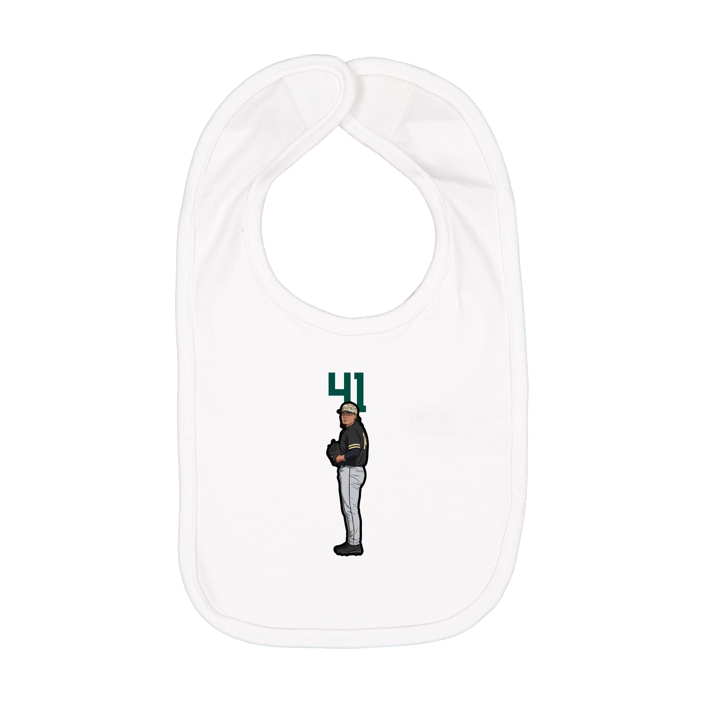 Infant Bib — Number Top in White