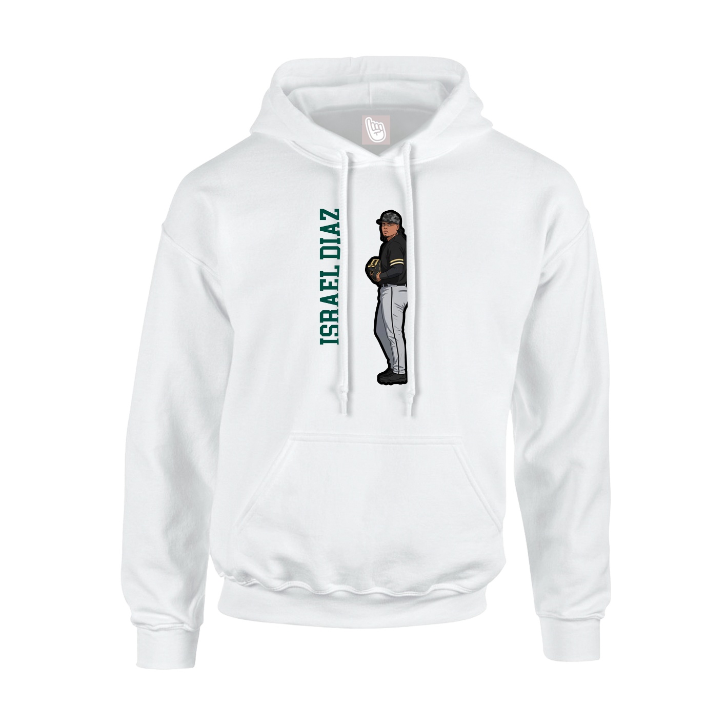 Youth Hoodie — Name Vertical in White