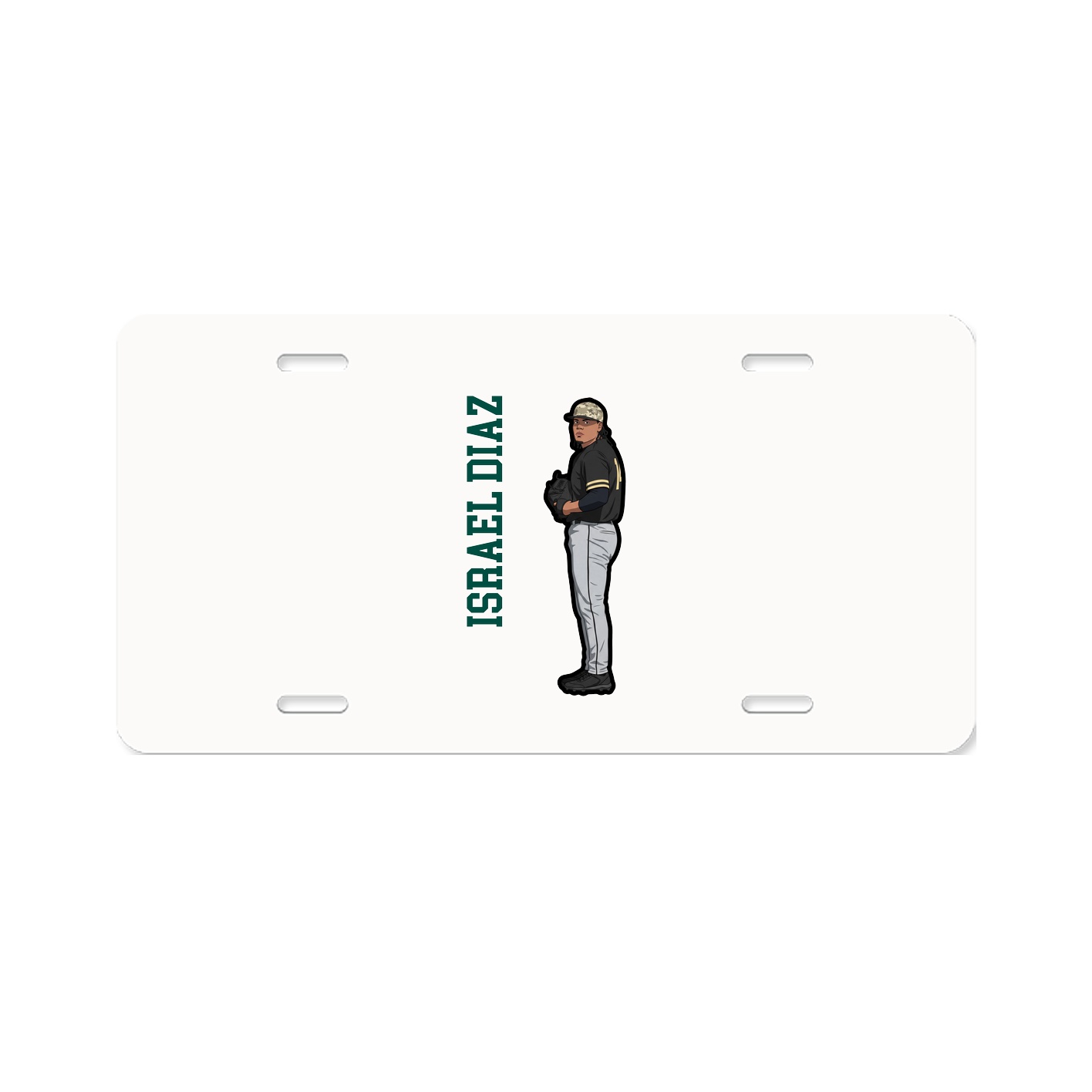 License Plate — Name Vertical in Classic