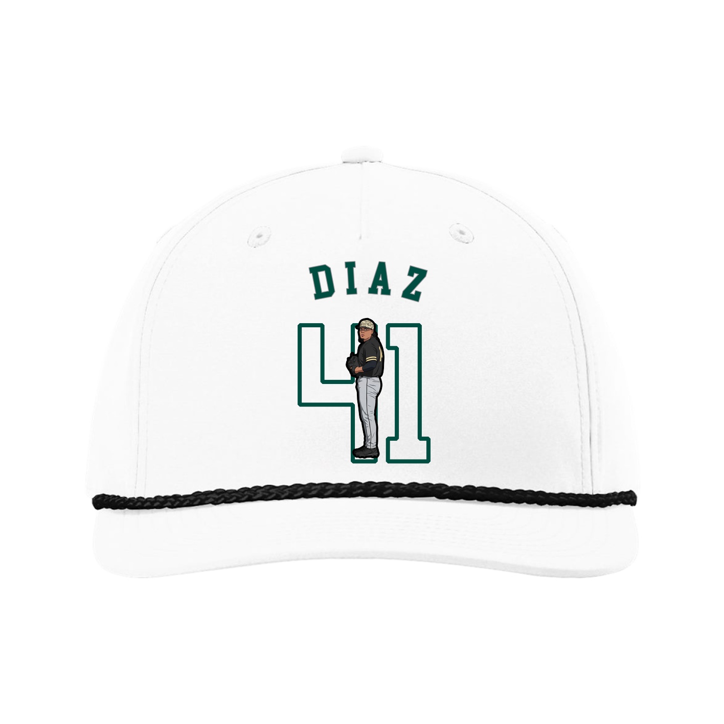 Five-Panel Classic Rope Cap — Shirsey Arch in White