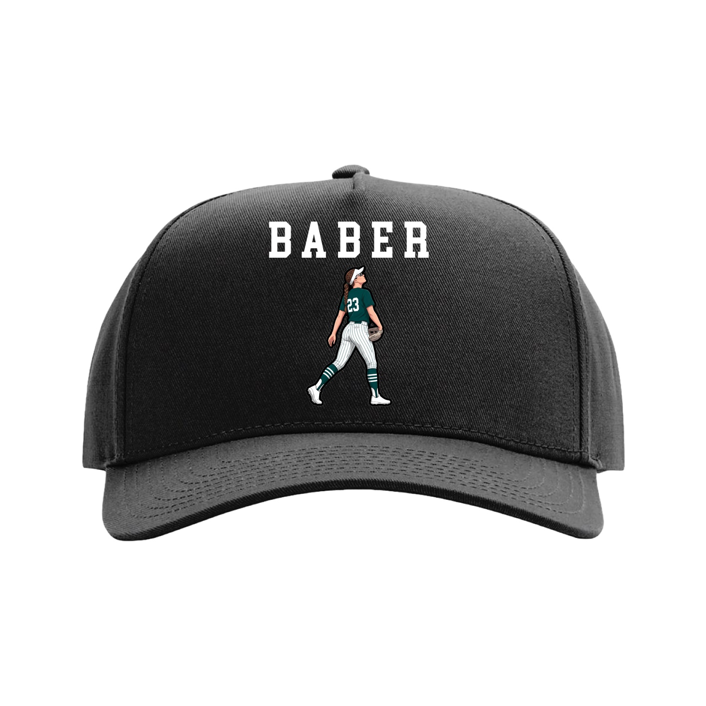 Full Fabric Five-Panel Champ Cap — Shirsey in Black