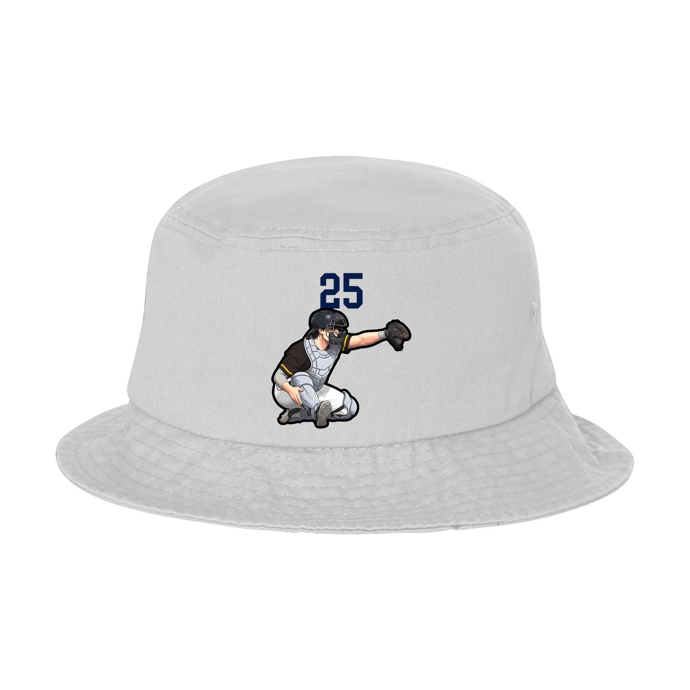 Bucket Cap — Number Top in White