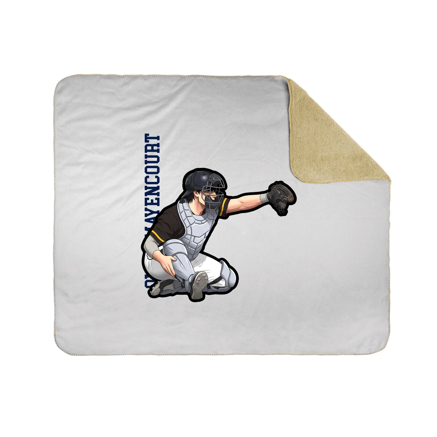 Throw Blanket — Name Vertical in White