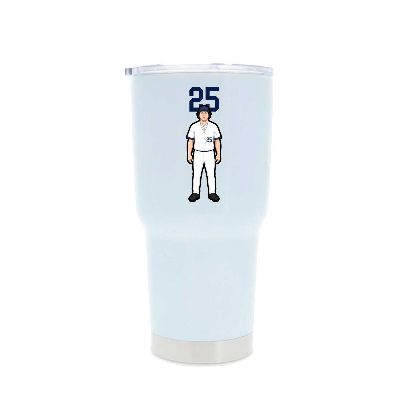 30oz Stainless Steel Tumbler — Number Top in White
