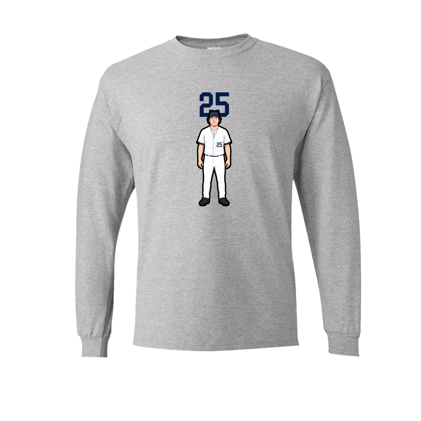 Long Sleeve Tee — Number Top in Grey