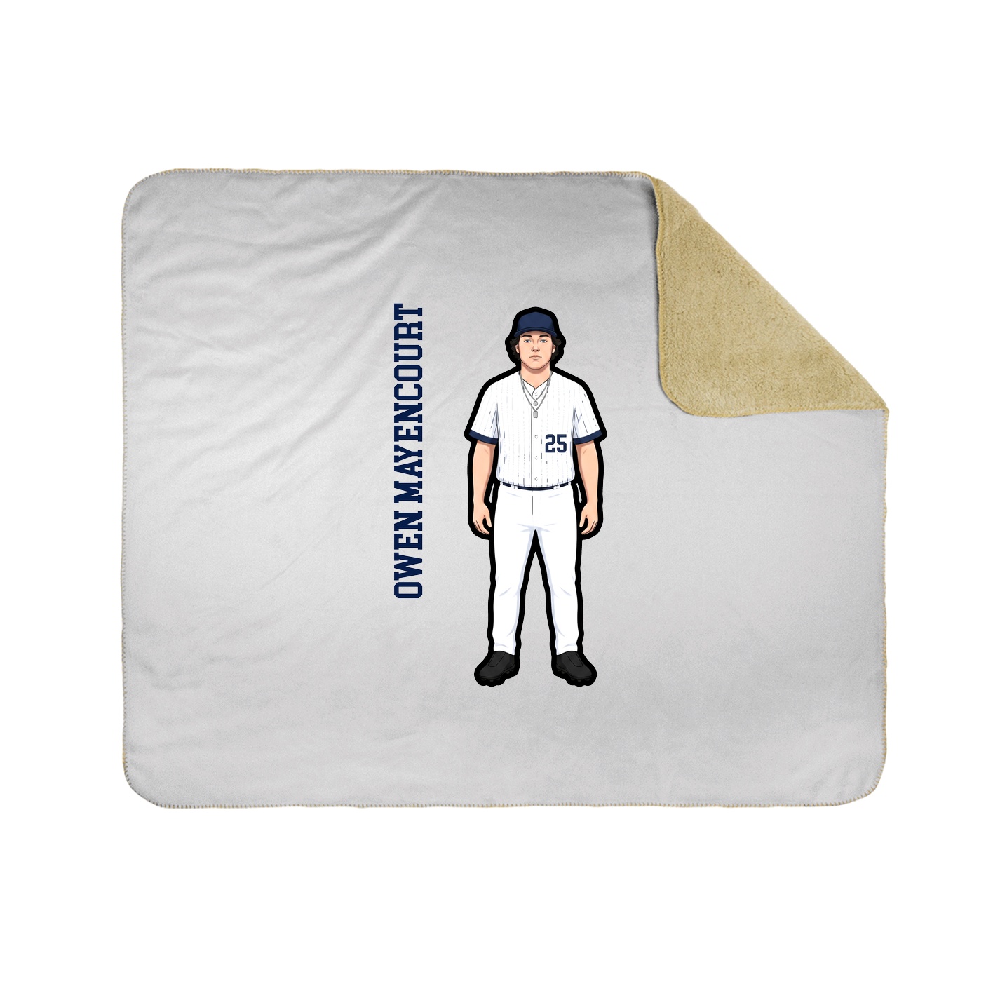 Throw Blanket — Name Vertical in White