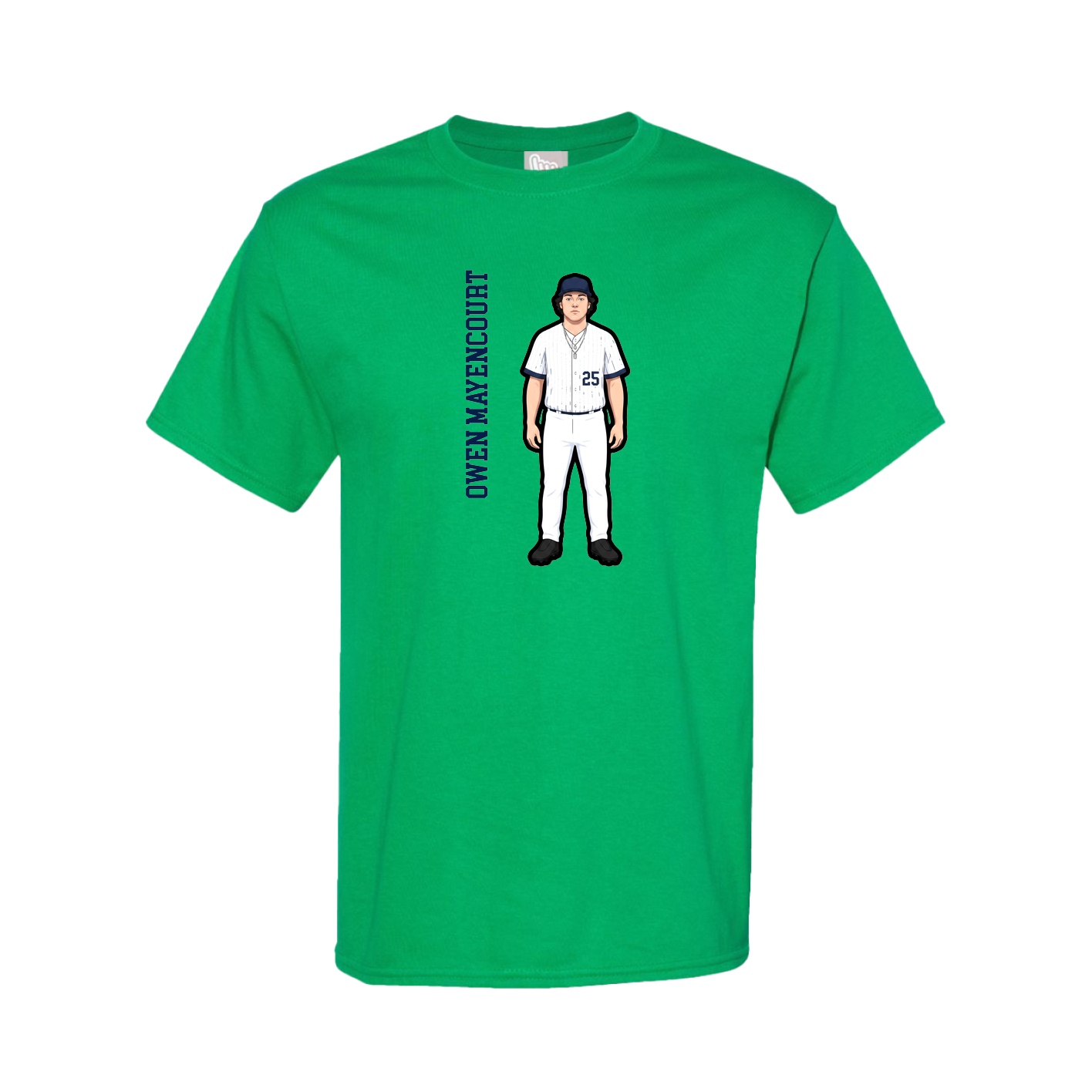 Youth Tee — Name Vertical in Green