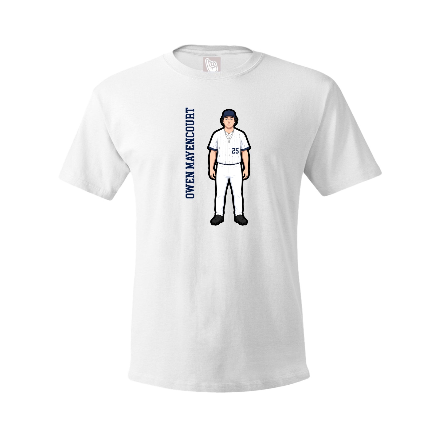 Youth Tee — Name Vertical in White