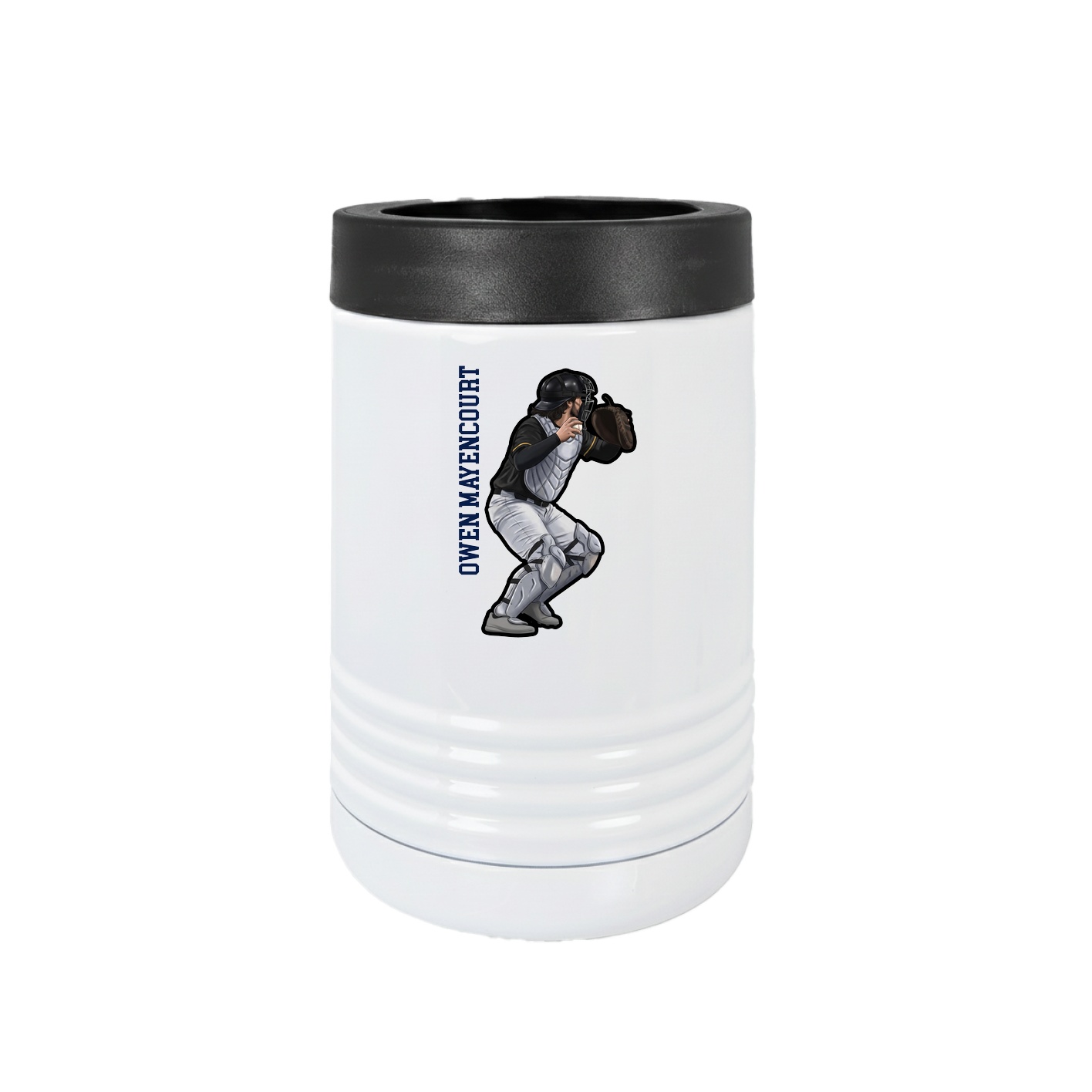 Beverage Holder — Name Vertical in White