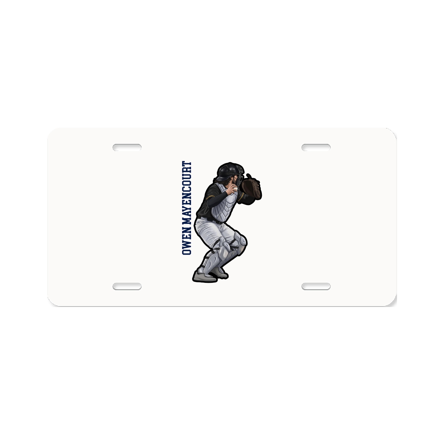 License Plate — Name Vertical in Classic