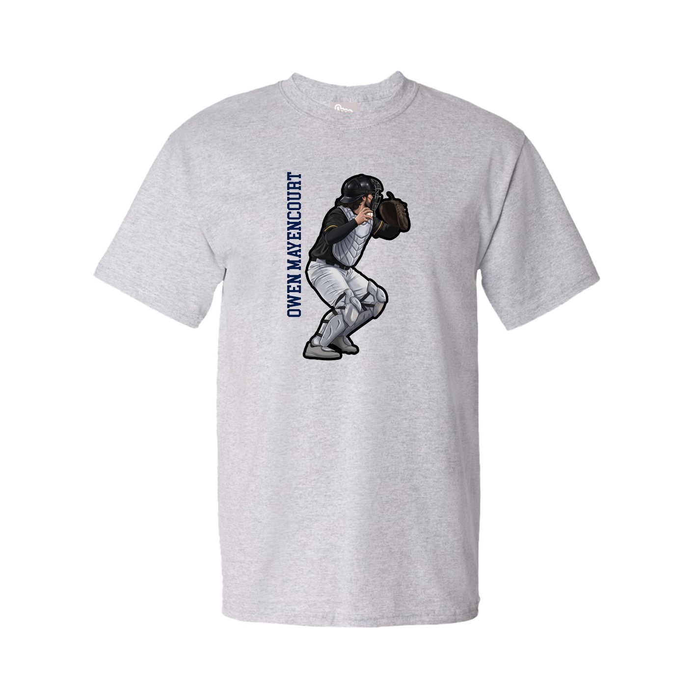 Tee — Name Vertical in Grey