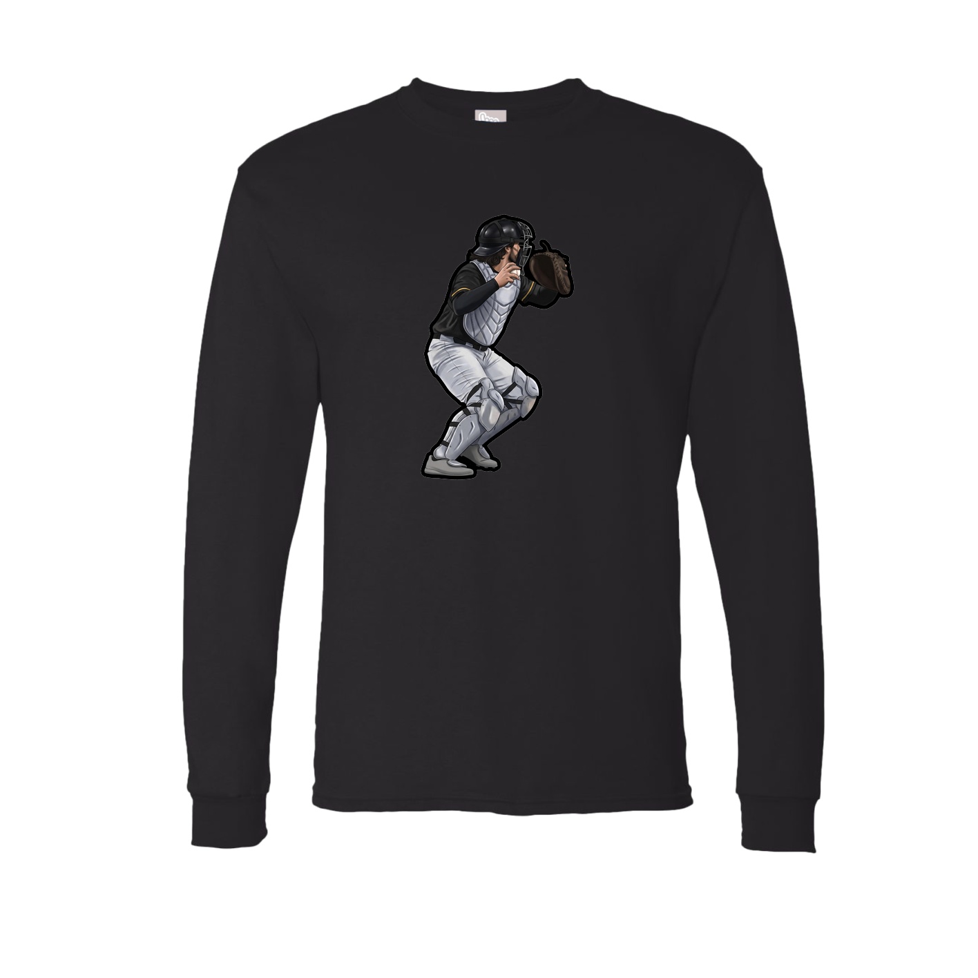 Long Sleeve Tee — Name Vertical in Black