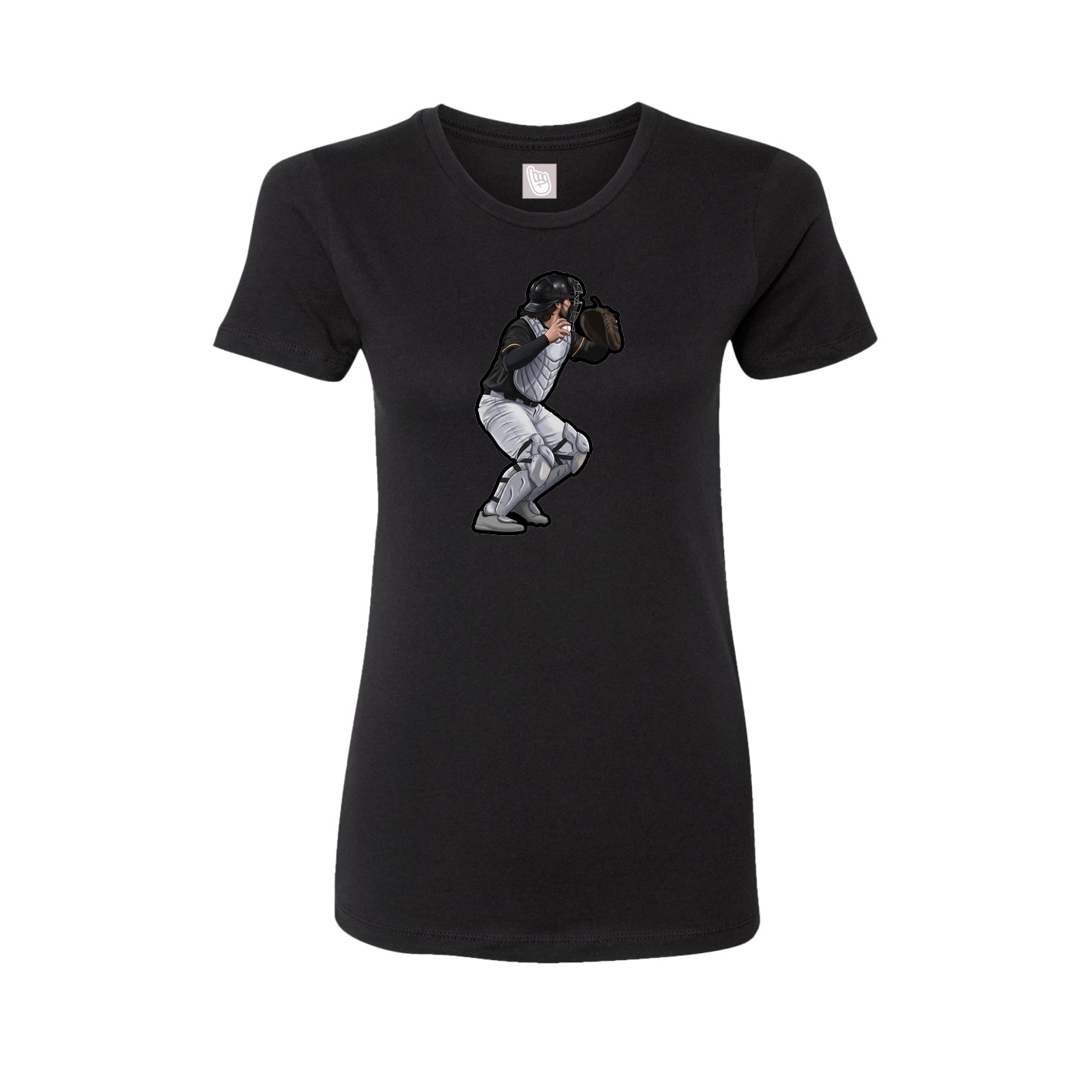 Womens Tee — Name Vertical in Black