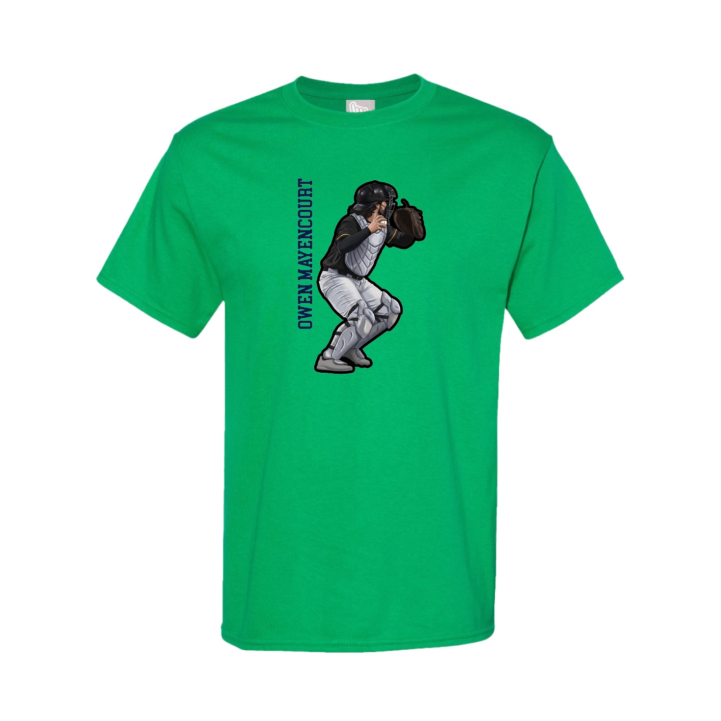 Youth Tee — Name Vertical in Green
