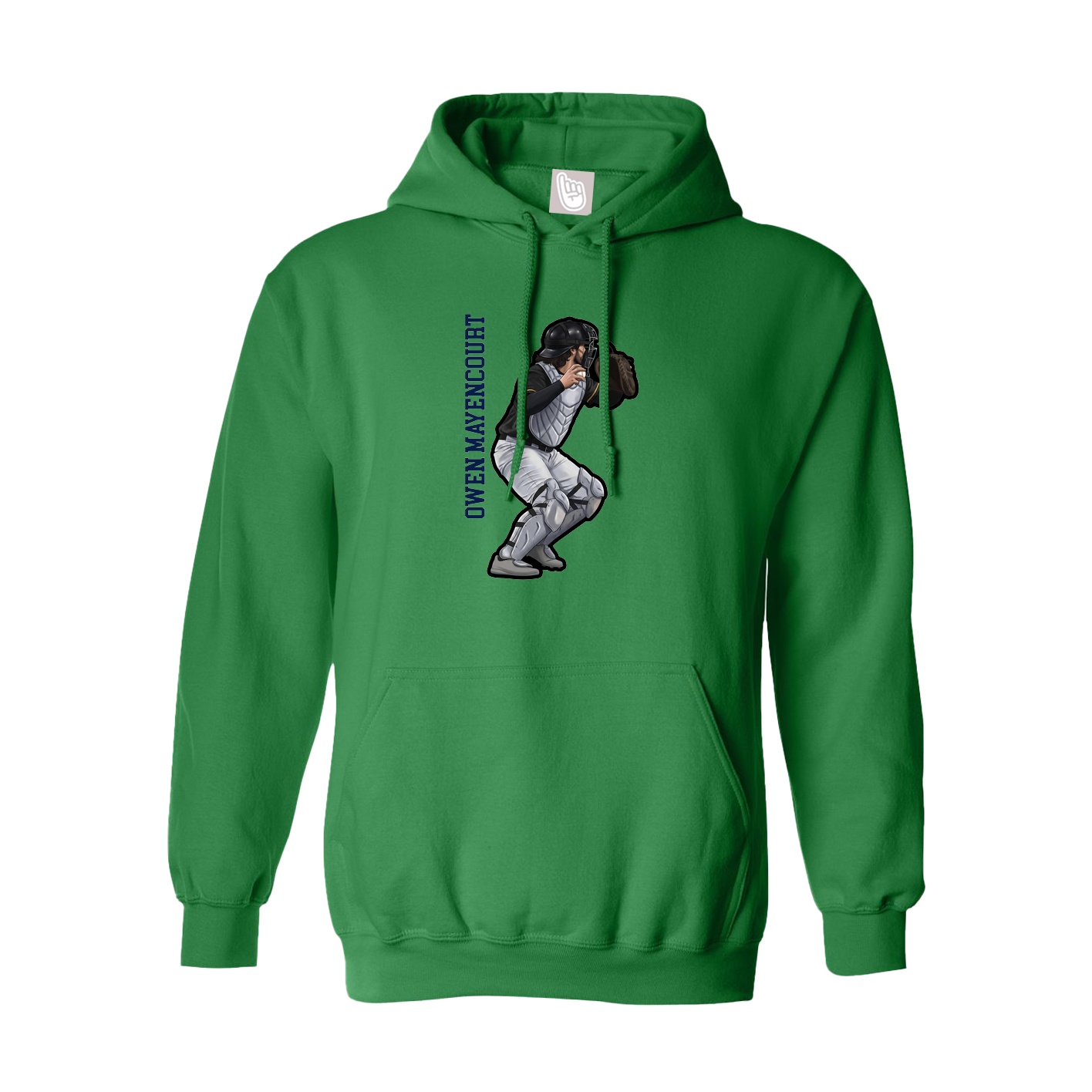 Hoodie — Name Vertical in Green