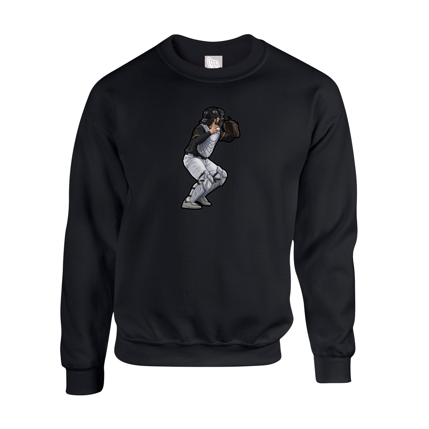 Fleece Crew — Name Vertical in Black