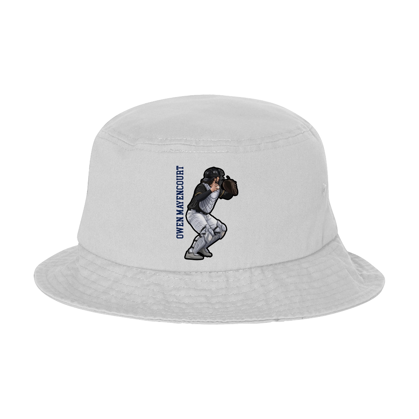 Bucket Cap — Name Vertical in White
