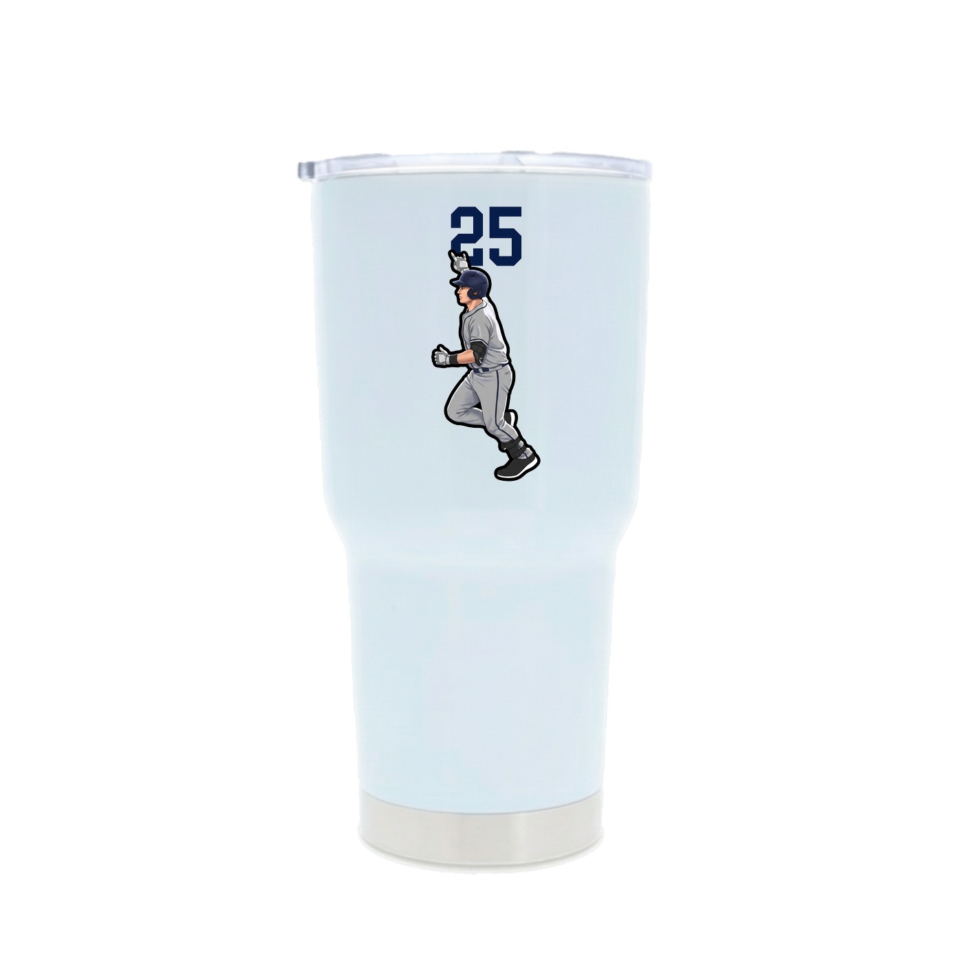 30oz Stainless Steel Tumbler — Number Top in White