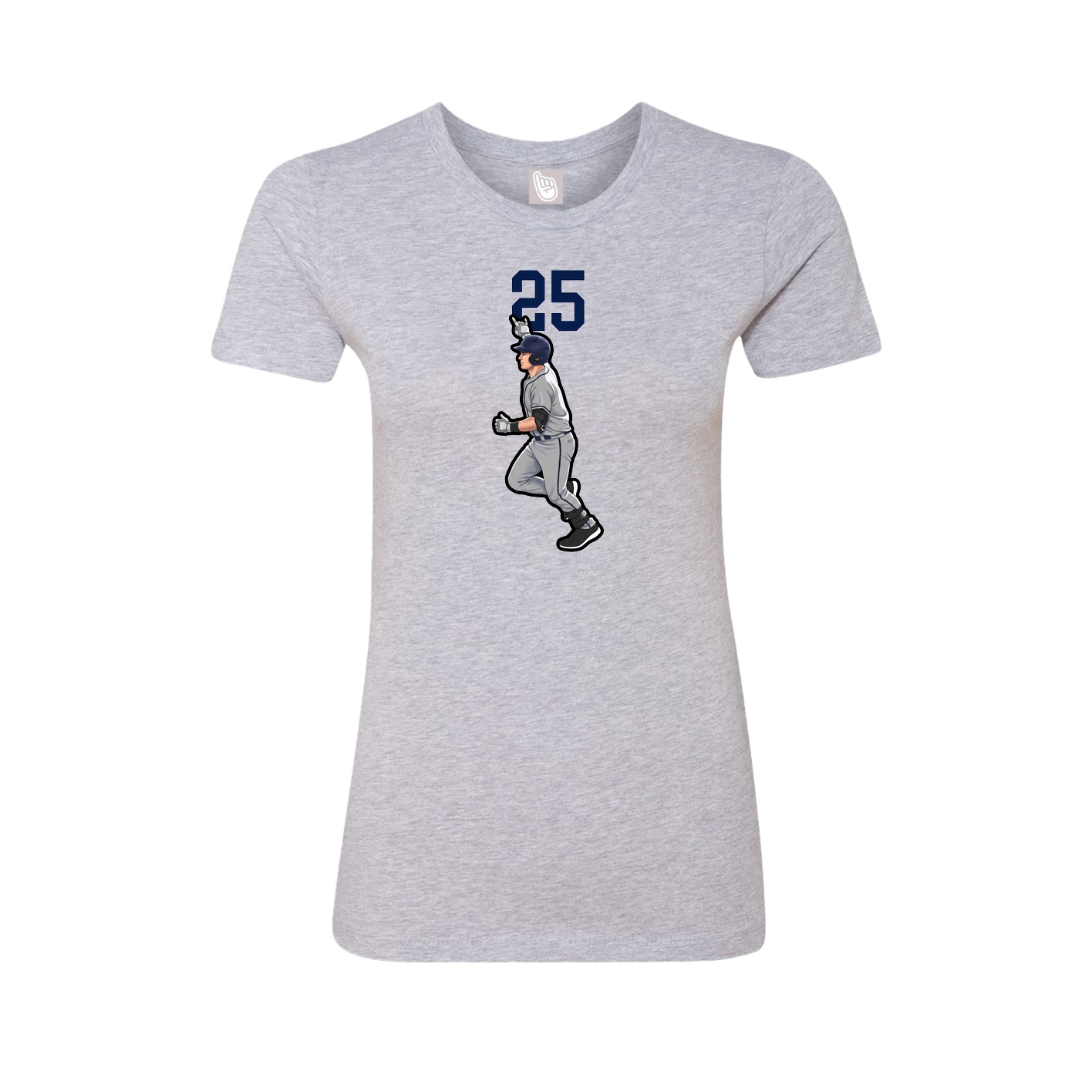 Fitted Women's Tee — Number Top in Grey