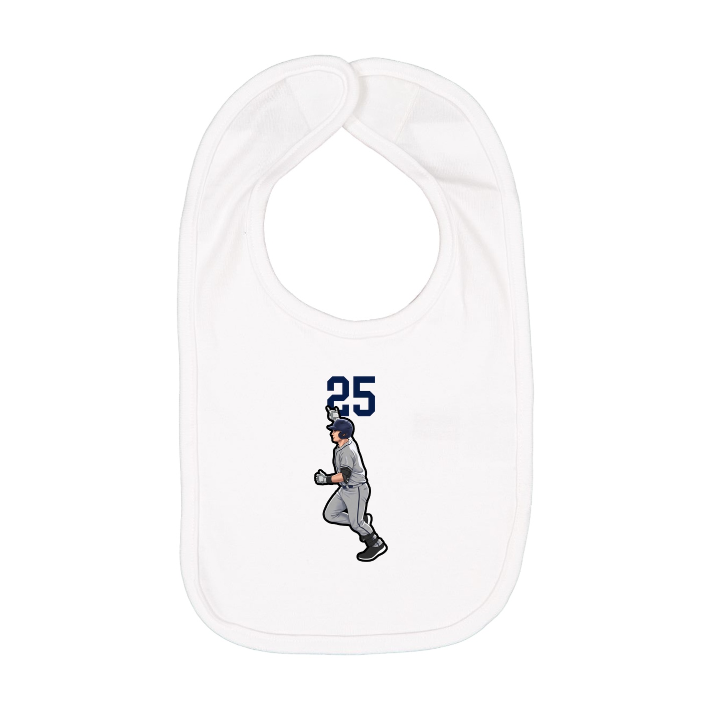 Infant Bib — Number Top in White