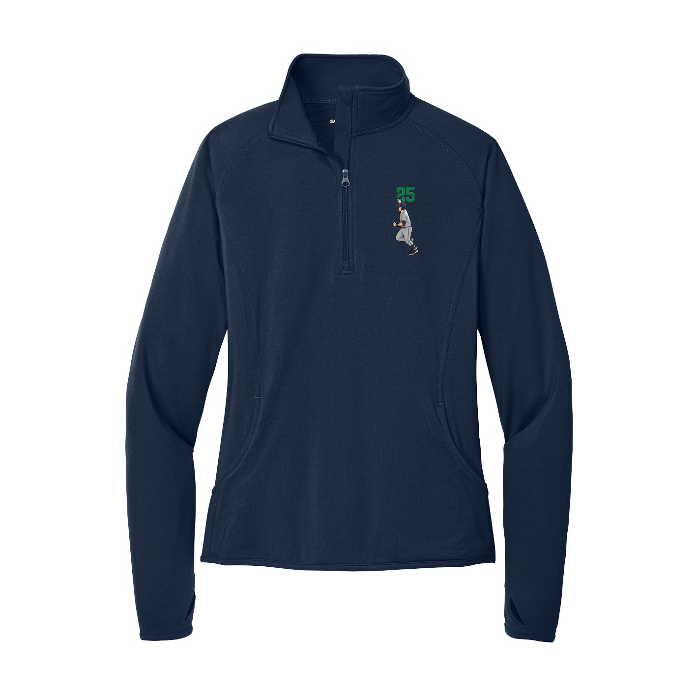 Women's Q-Zip Pullover — Number Top in Navy