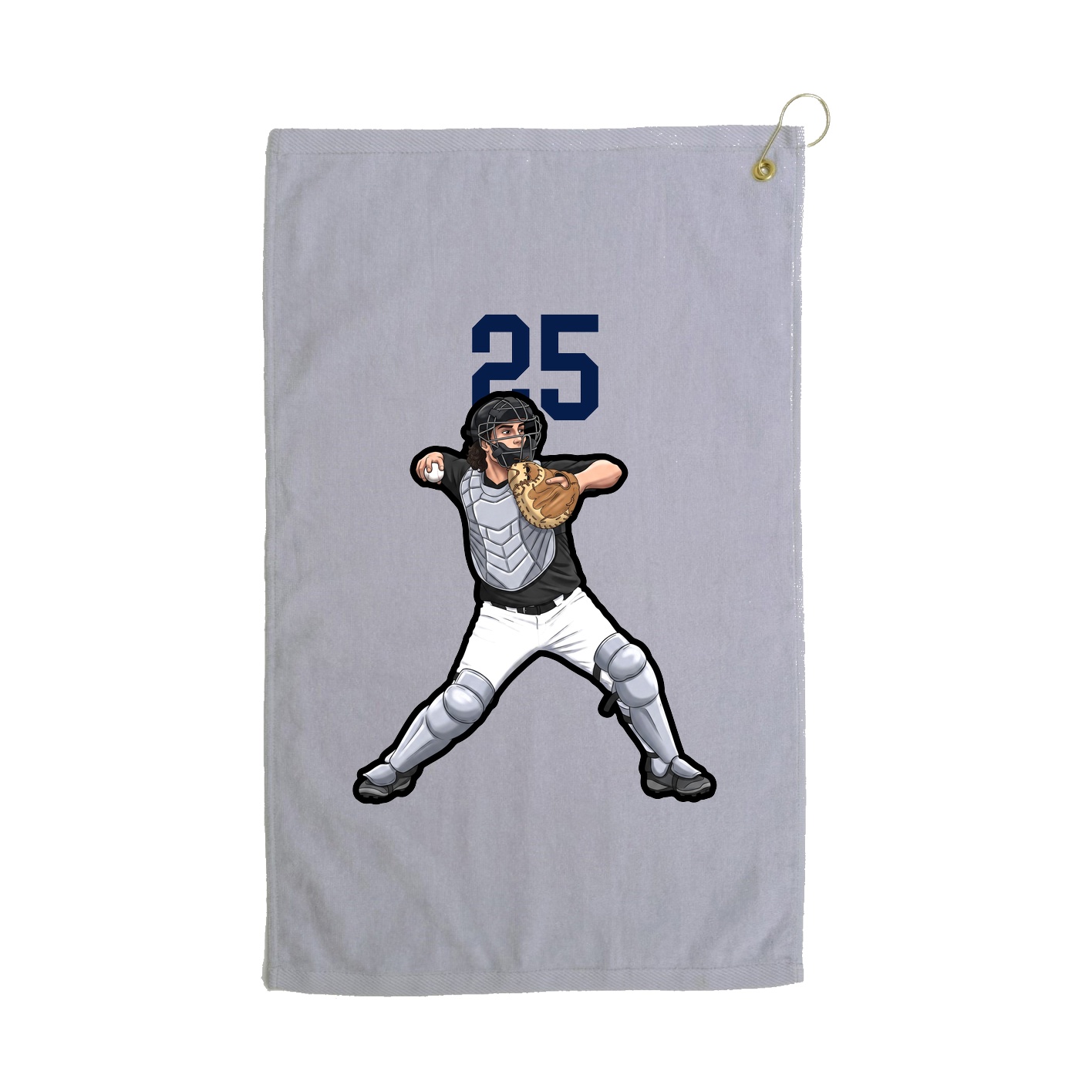 Golf Towel — Number Top in Grey