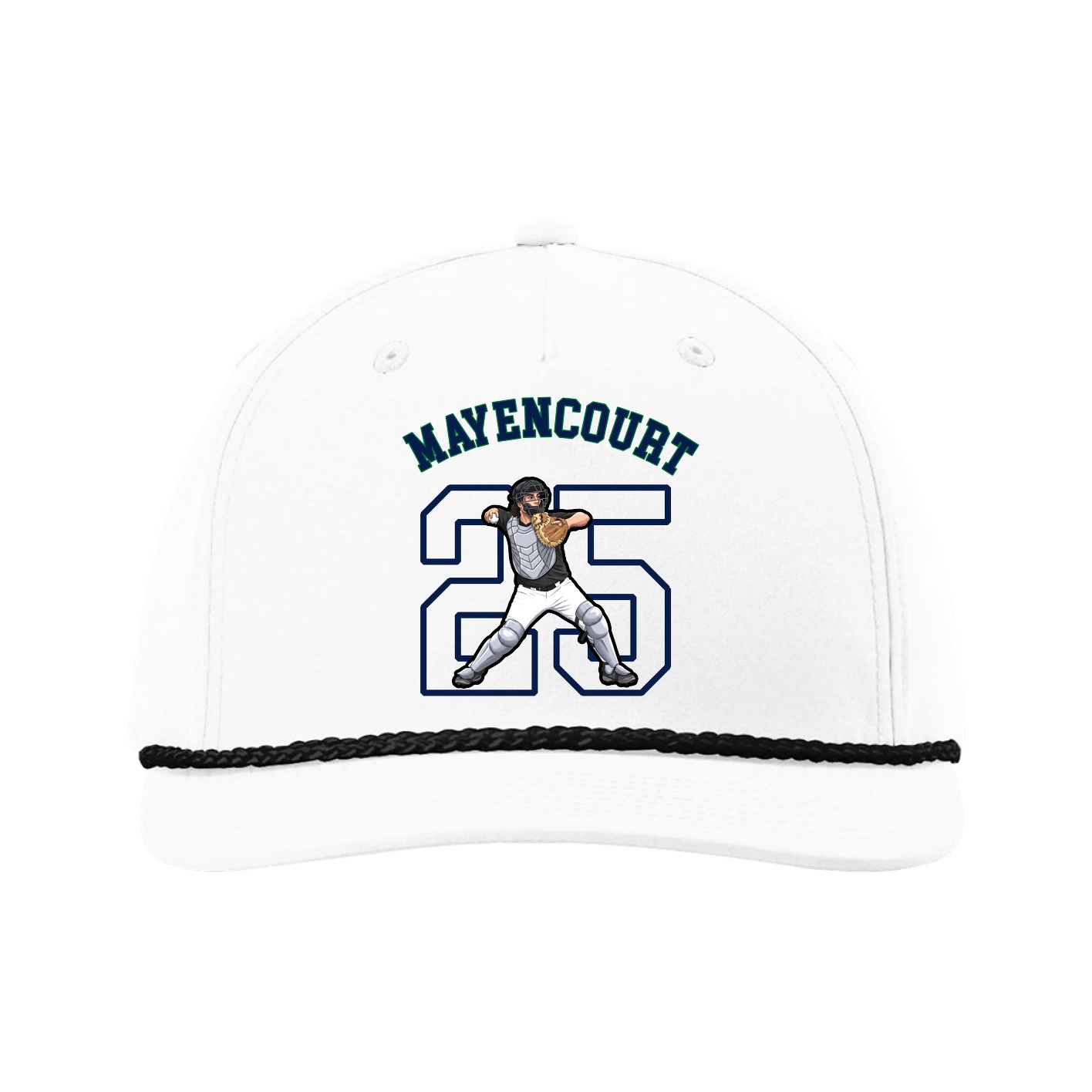 Five-Panel Classic Rope Cap — Shirsey Arch in White