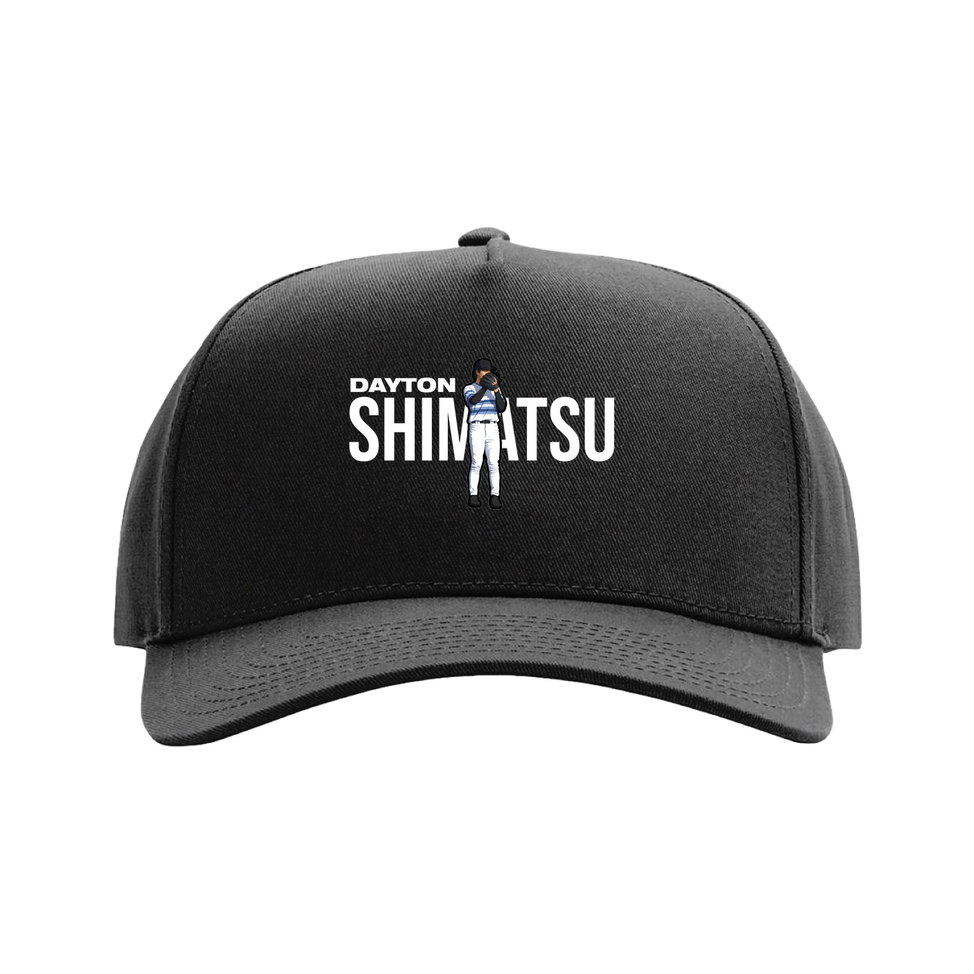 Full Fabric Five-Panel Champ Cap — Player Name in Black