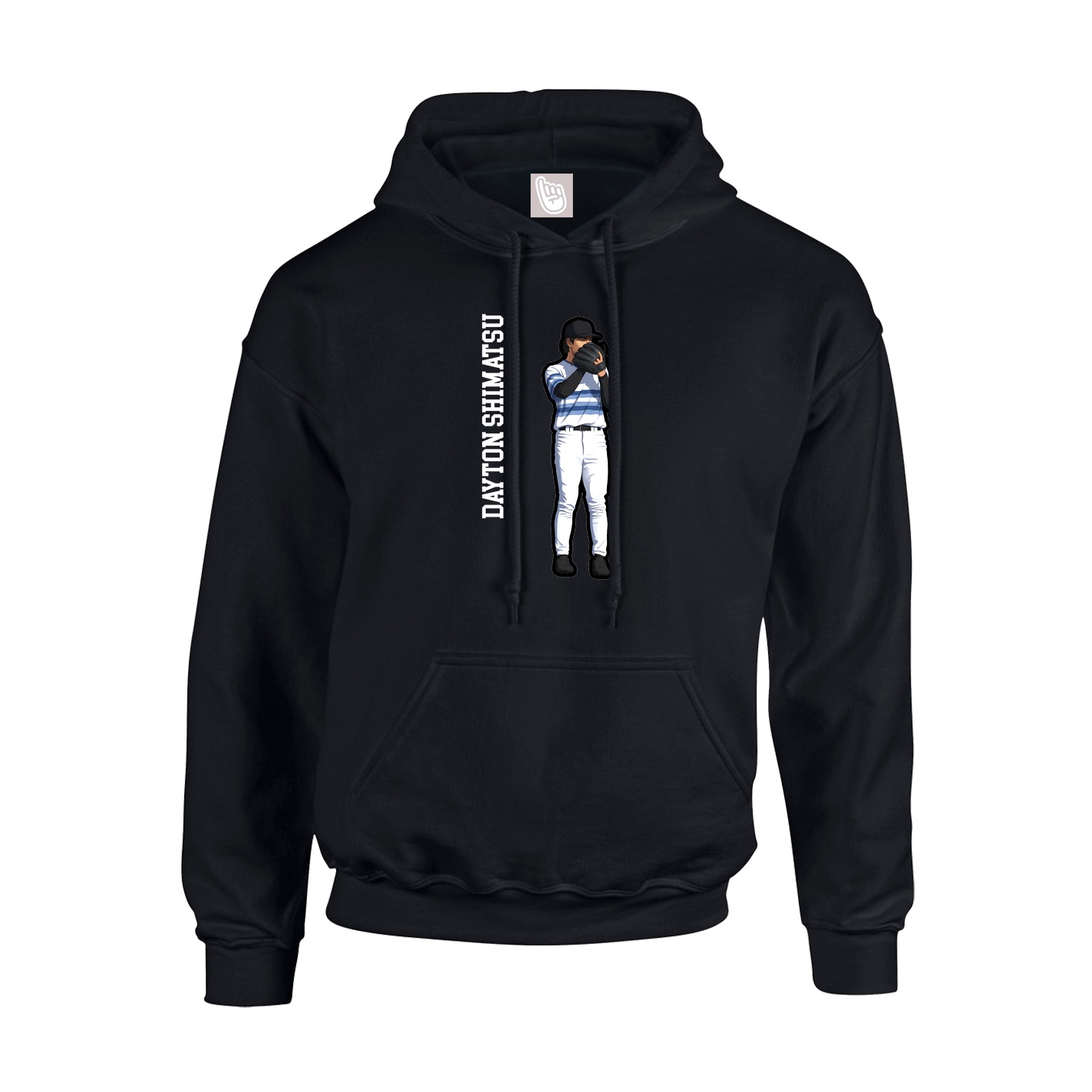 Youth Hoodie — Name Vertical in Black