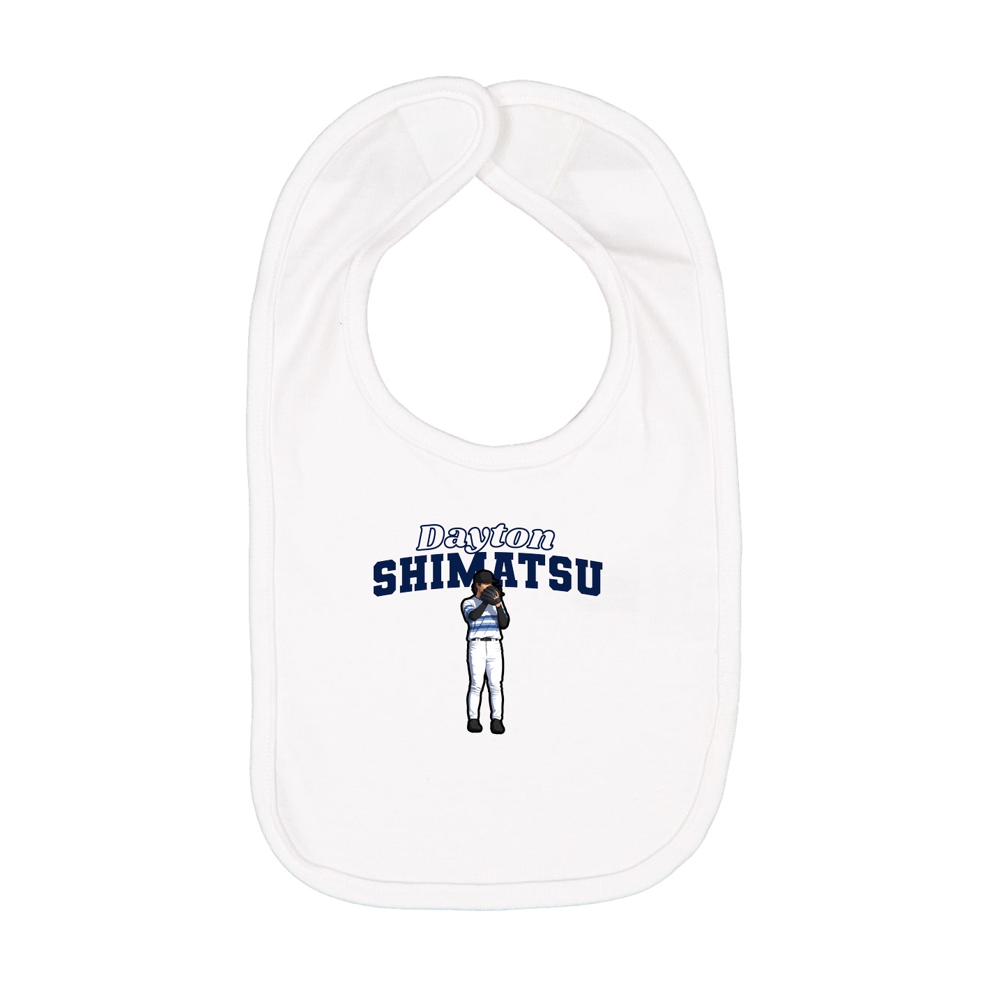 Infant Bib — Name Arch in White