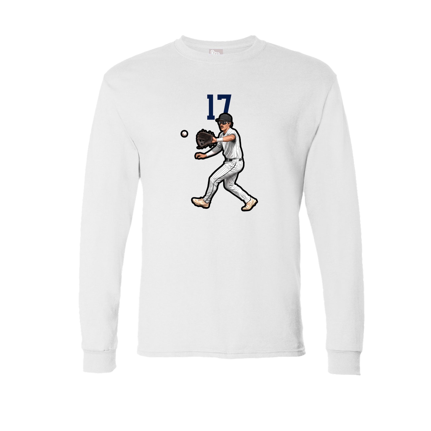 Long Sleeve Tee — Number Top in White