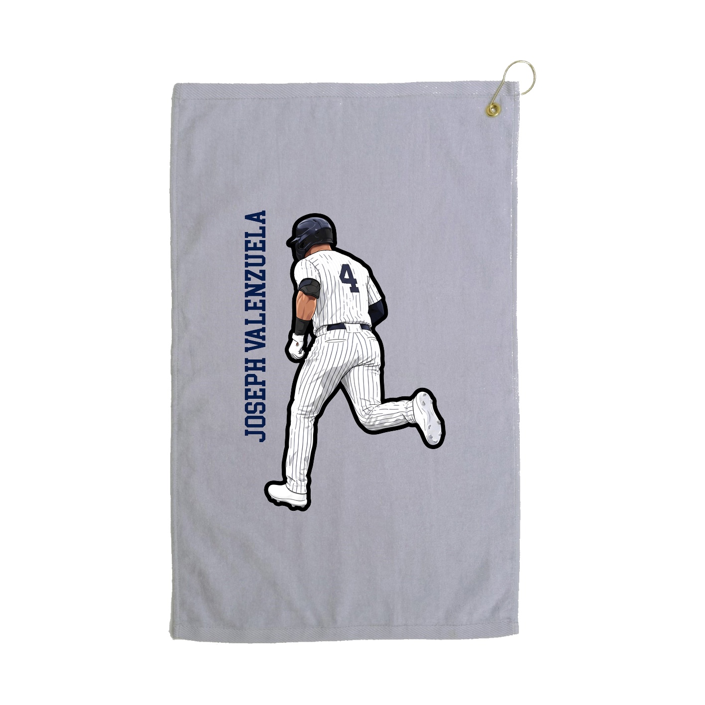 Golf Towel — Name Vertical in Grey