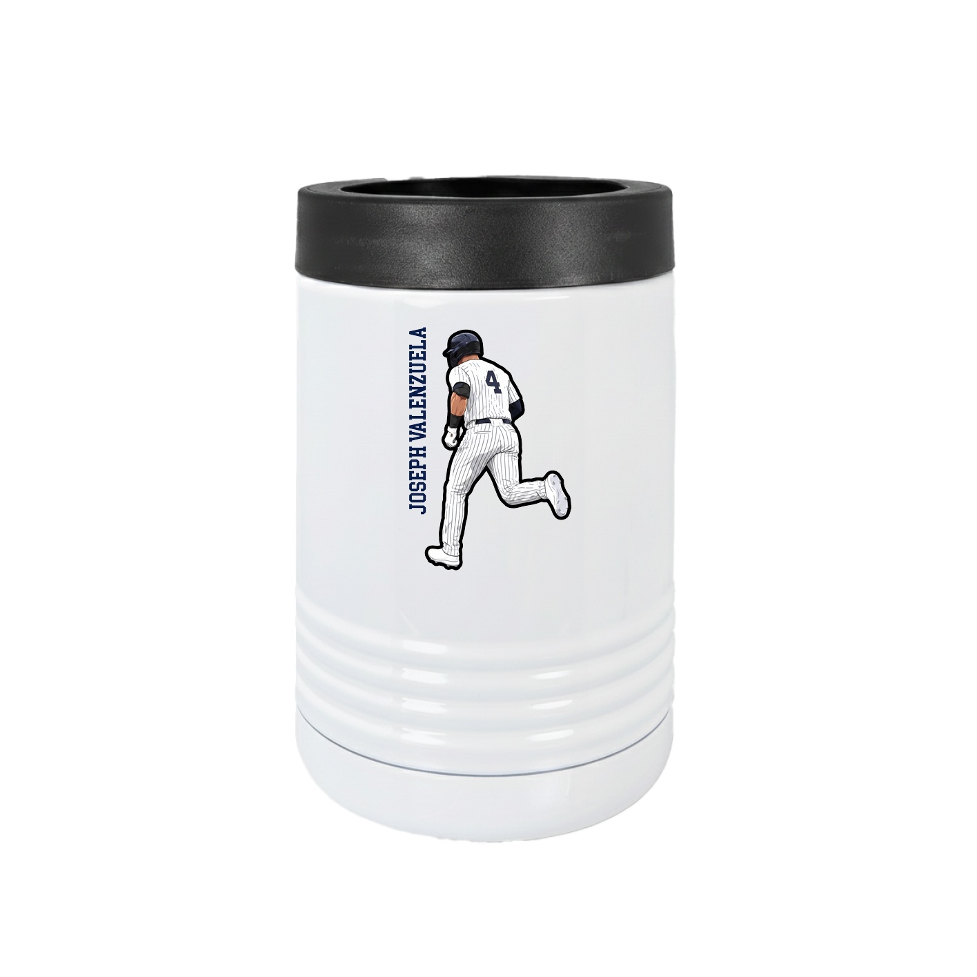 Beverage Holder — Name Vertical in White