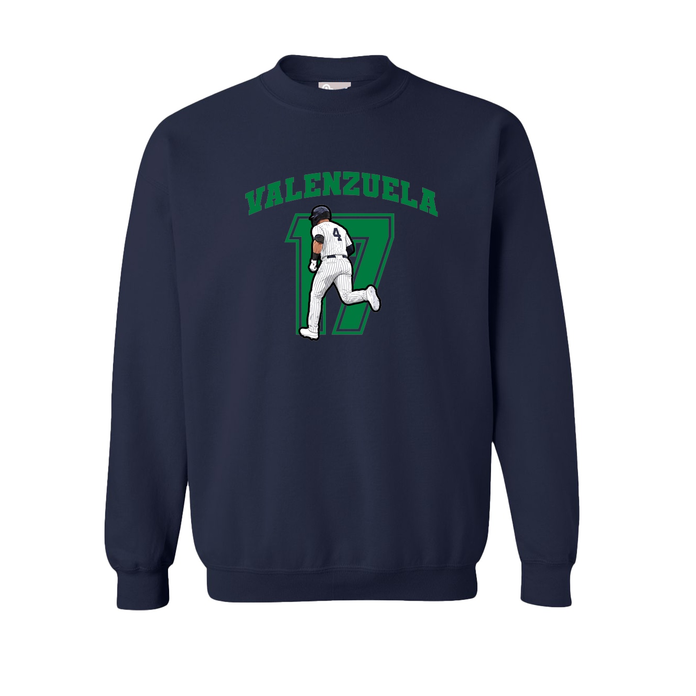 Fleece Crew — Number in Navy