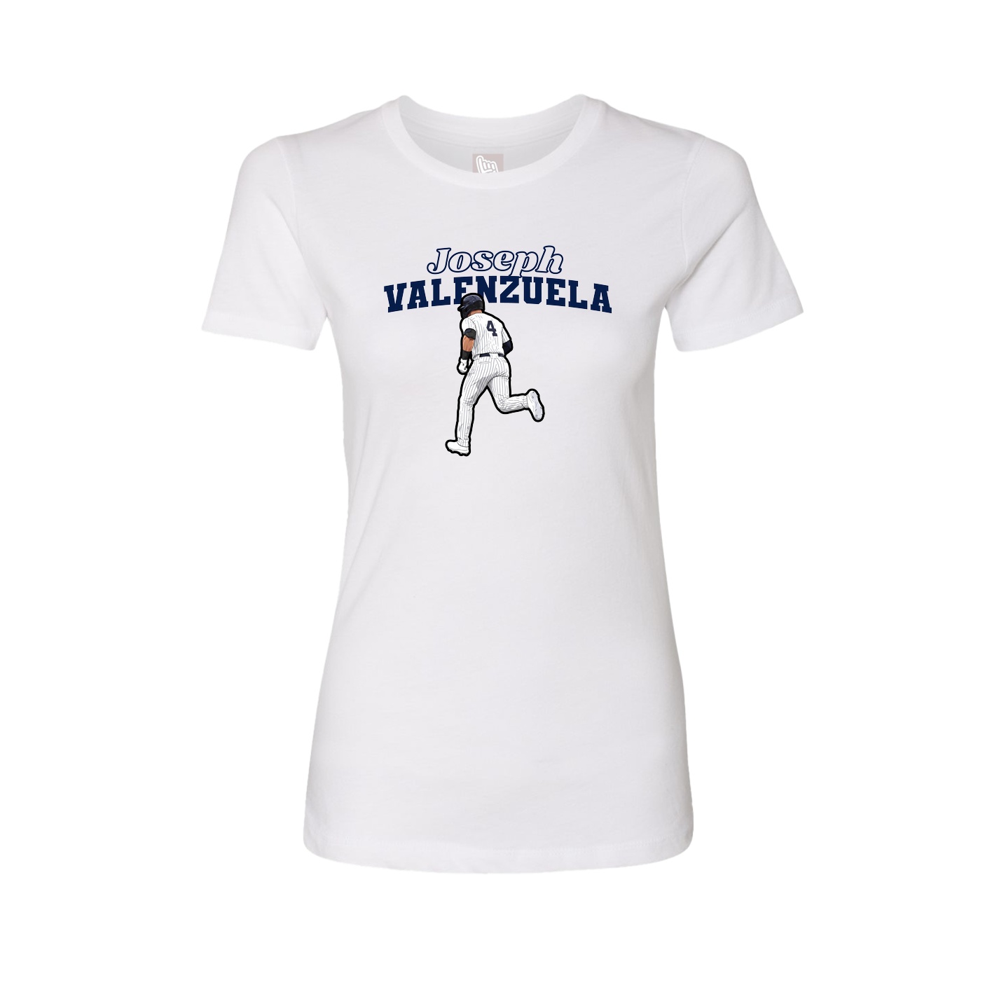 Fitted Women's Tee — Name Arch in White