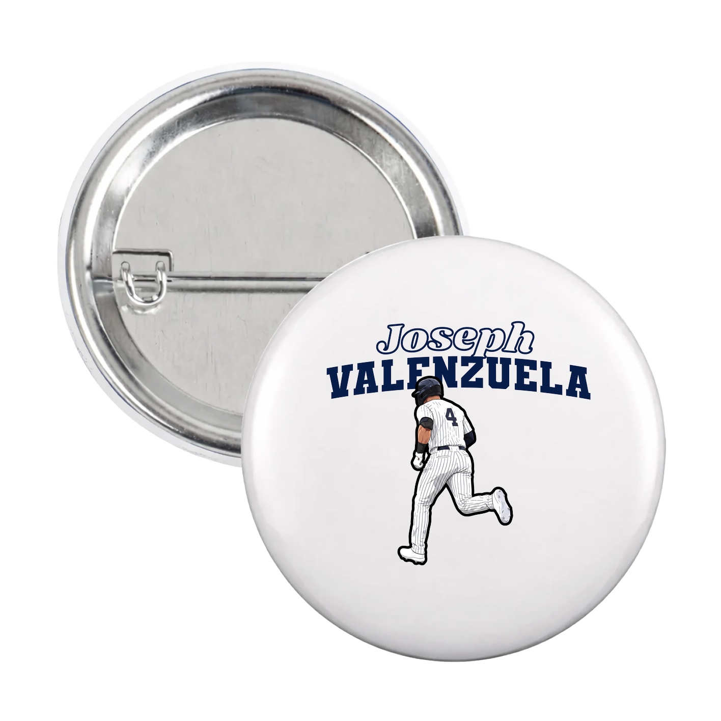 Game Day Button — Name Arch in White